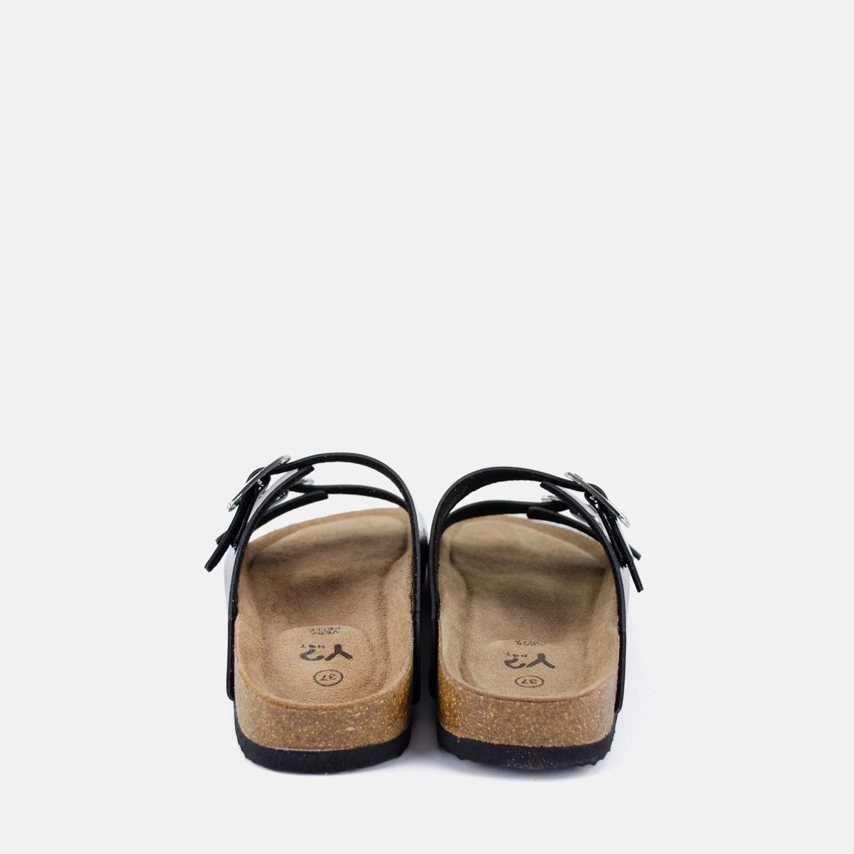 Ciabatte donna Y Not doppia fascia con fibbie regolabili comfort design contemporaneo Nero 36 | Giò Fashion