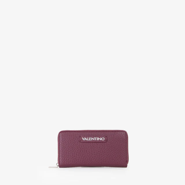Valentino portafoglio donna con zip perimetrale e logo applicato BORDEAUX TU | Giò Fashion