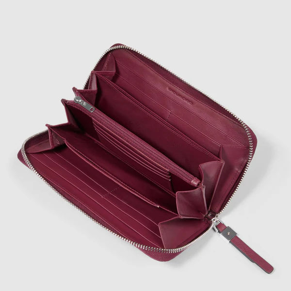 Portafoglio uomo Piquadro in pelle con zip BORDEAUX TU | Giò Fashion