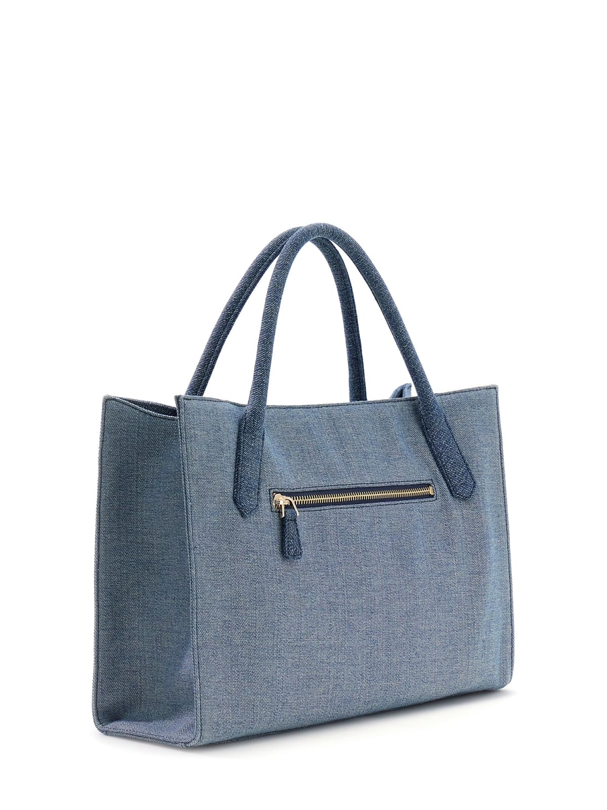 Borsa a mano Guess donna in denim con tasche frontali e logo DENIM MULTI TU | Giò Fashion
