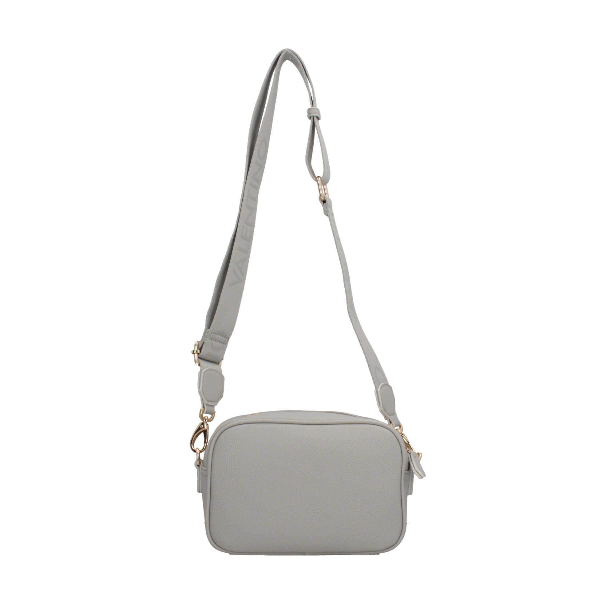Borsa a tracolla Valentino con logo frontale e design compatto Argento TU | Giò Fashion
