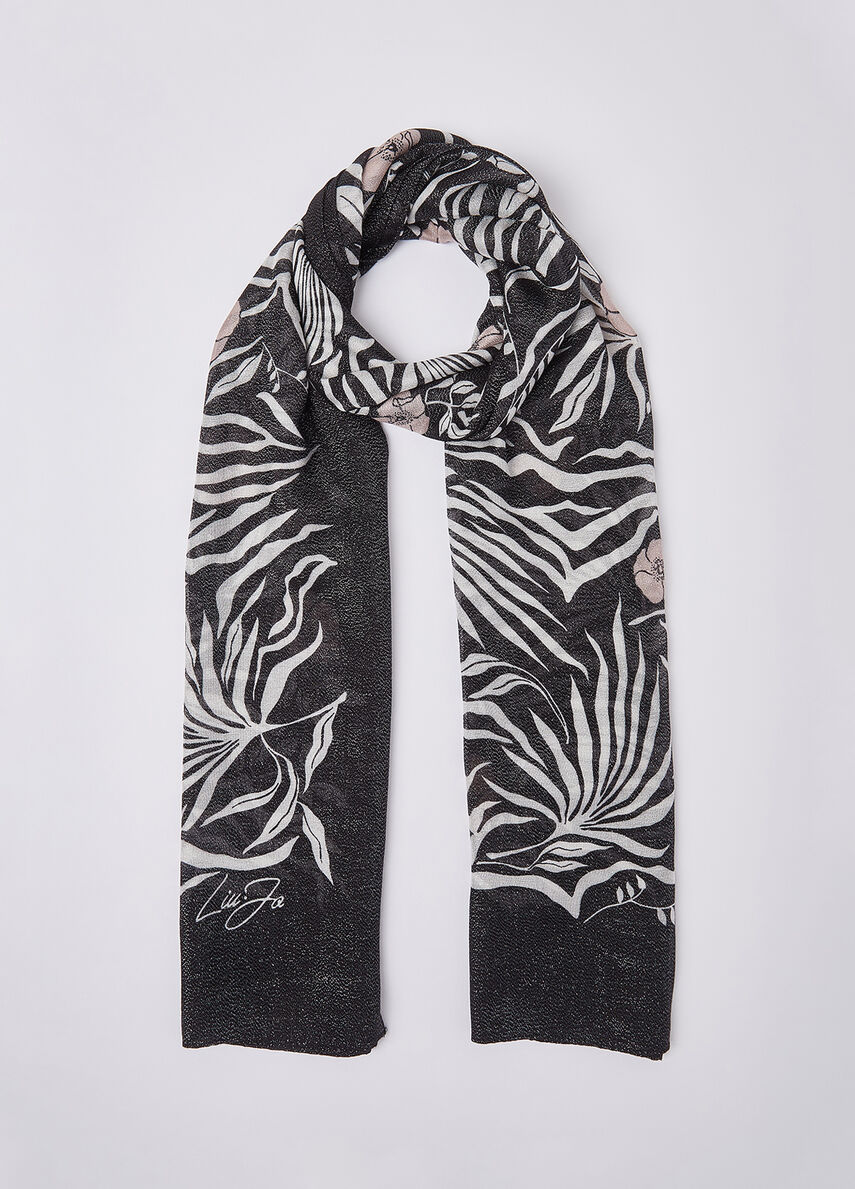 Sciarpa Liu Jo elegante con stampa grafica e design moderno NERO TU | Giò Fashion