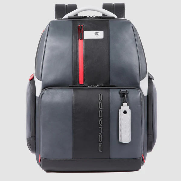 Zaino Piquadro Urban in pelle porta PC con tasche multifunzione GRIGIO/NER TU | Giò Fashion