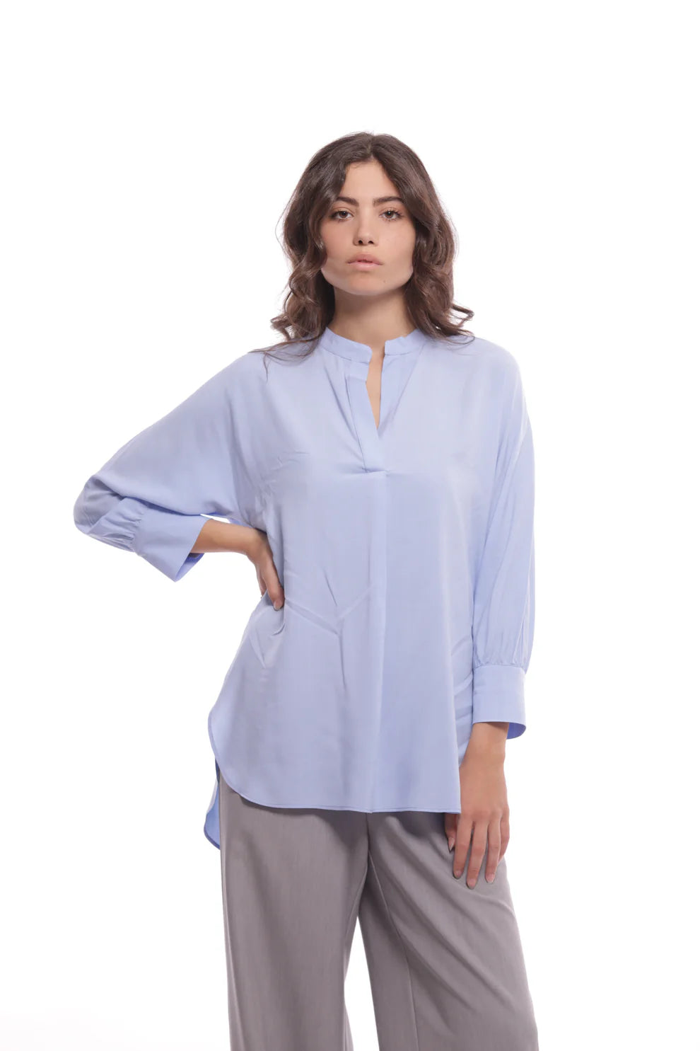 Camicia oversize con collo alla coreana Mimi Mua