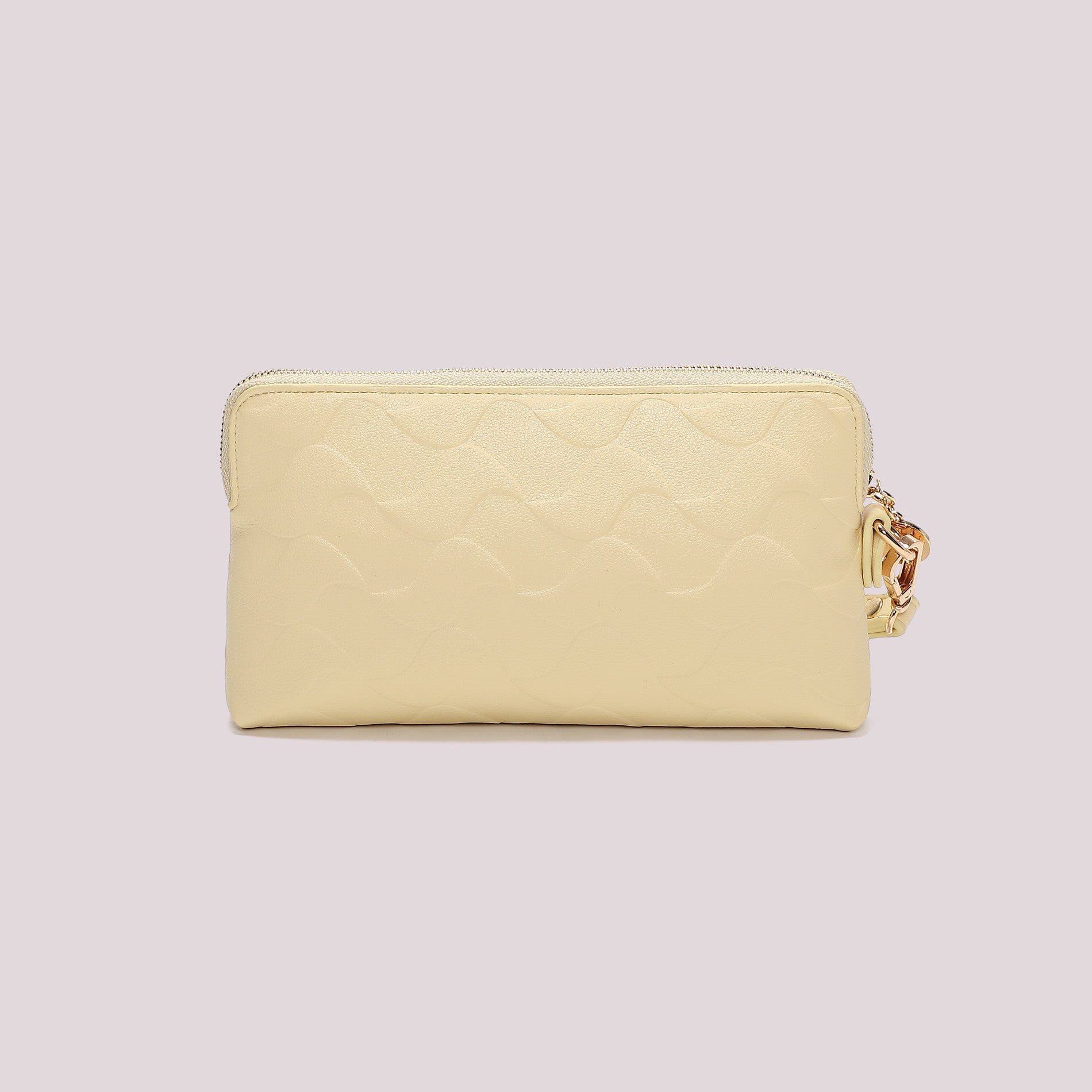 Portafoglio donna Mimi Mua con zip e laccetto da polso design moderno GIALLO CHIARO TU | Giò Fashion