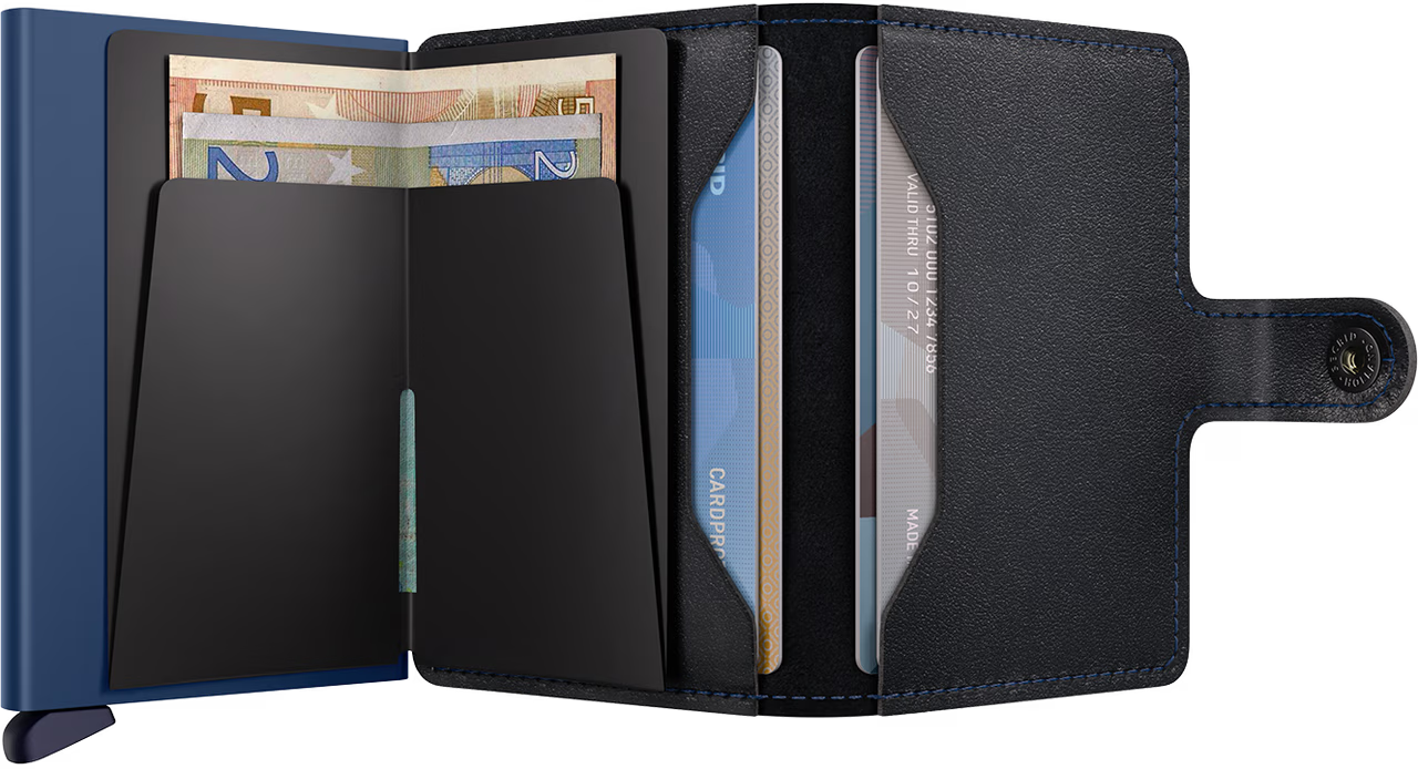 Portafoglio Secrid Miniwallet in pelle con sistema RFID e design elegante BLU TU | Giò Fashion