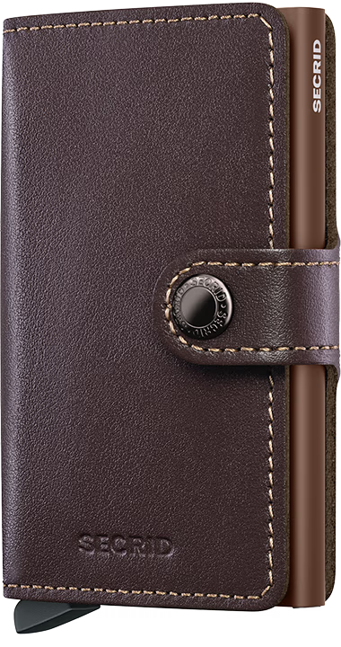Portafoglio Secrid Miniwallet in pelle con protezione RFID e chiusura a bottone