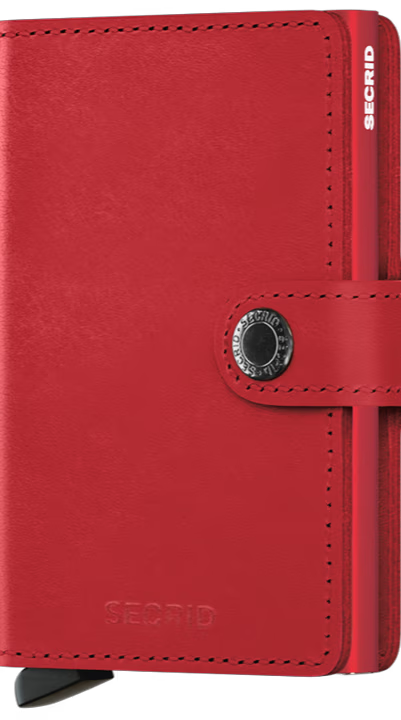Portafoglio Secrid Miniwallet in pelle con protezione RFID e chiusura a bottone