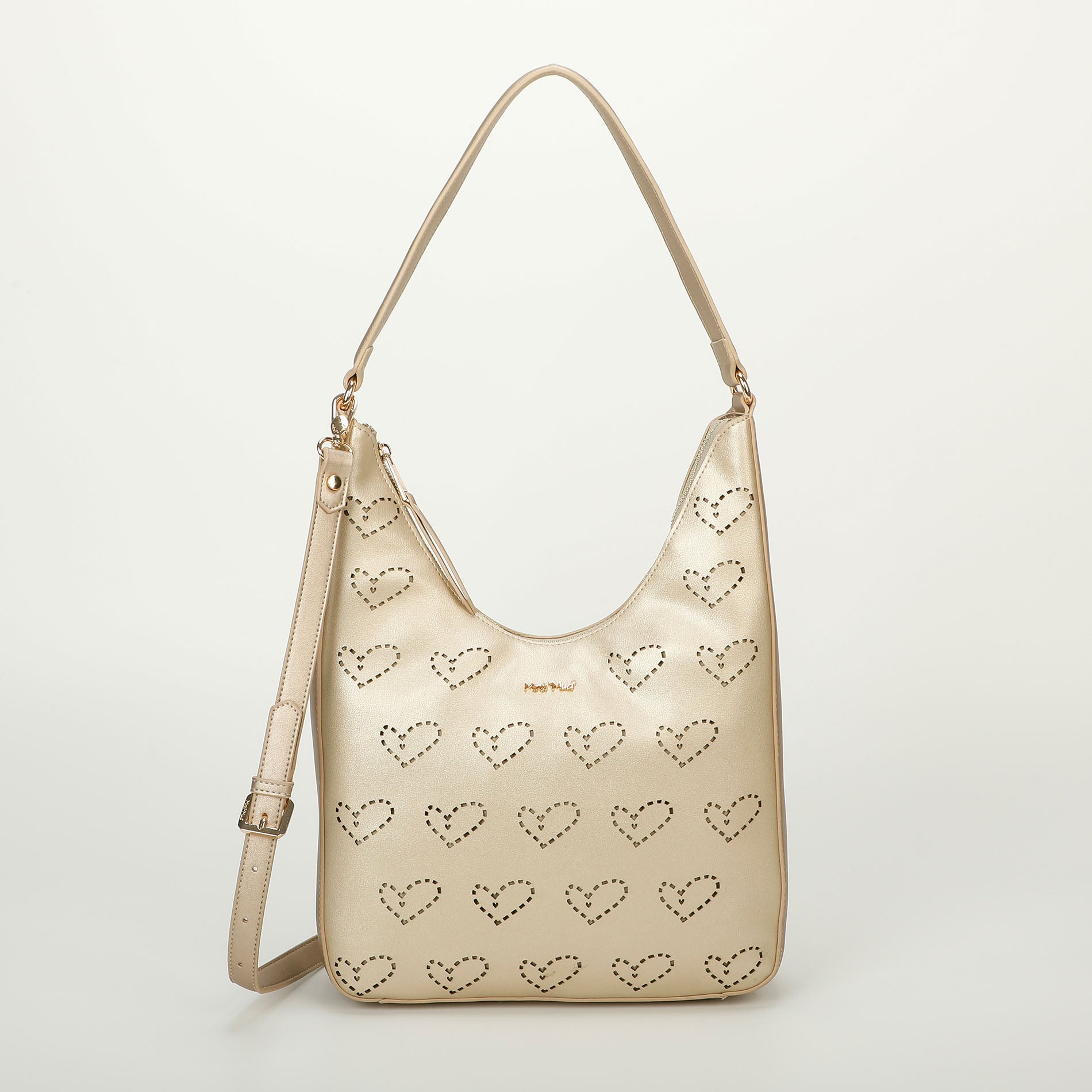 Mimi Mua Borsa a Spalla con Motivo Cuori Traforati