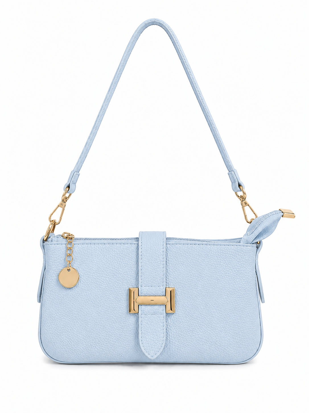 Borsa a Tracolla Vera Pelle Donna Compatta con Chiusura Decorativa