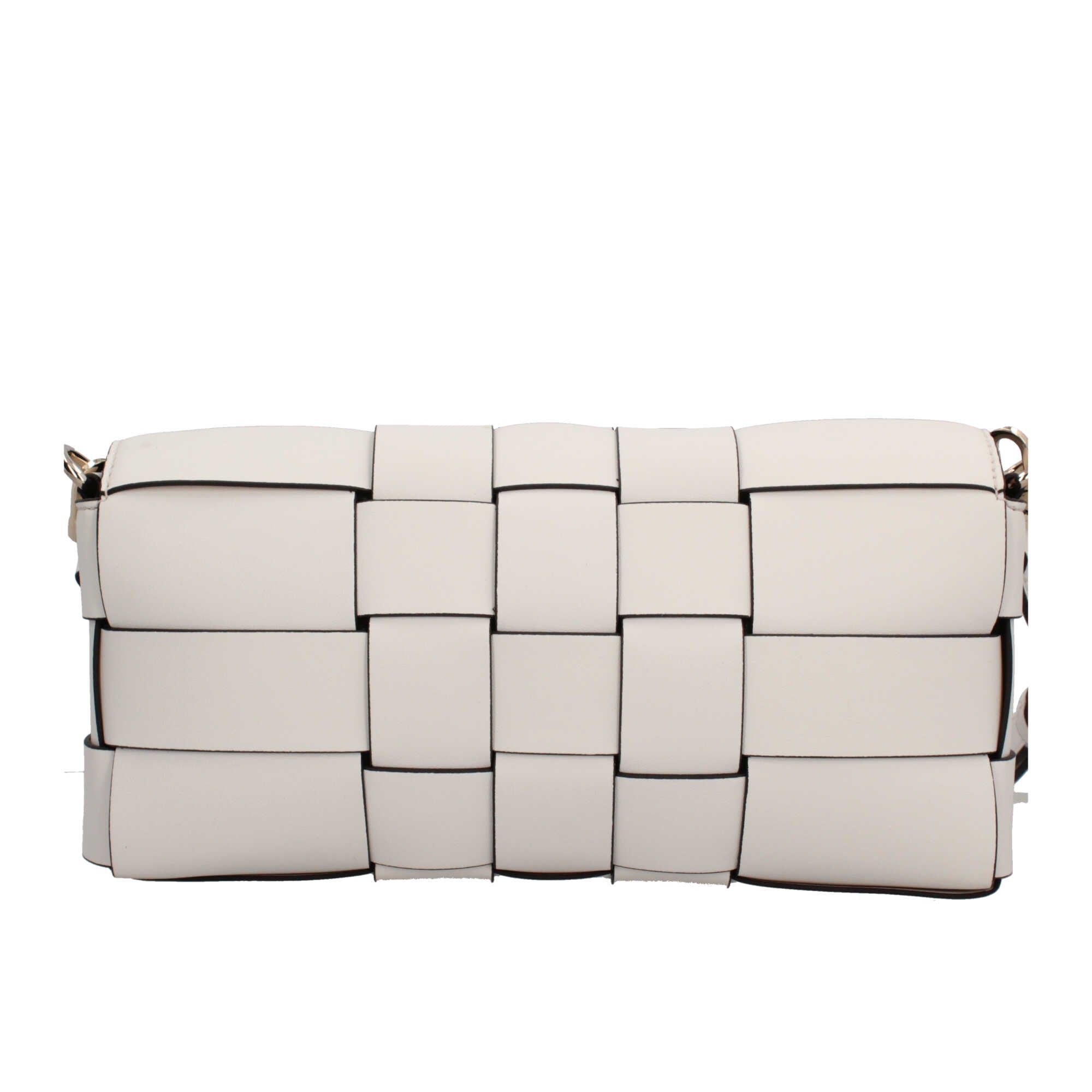 Borsa a spalla Guess intrecciata con logo frontale Beige TU | Giò Fashion