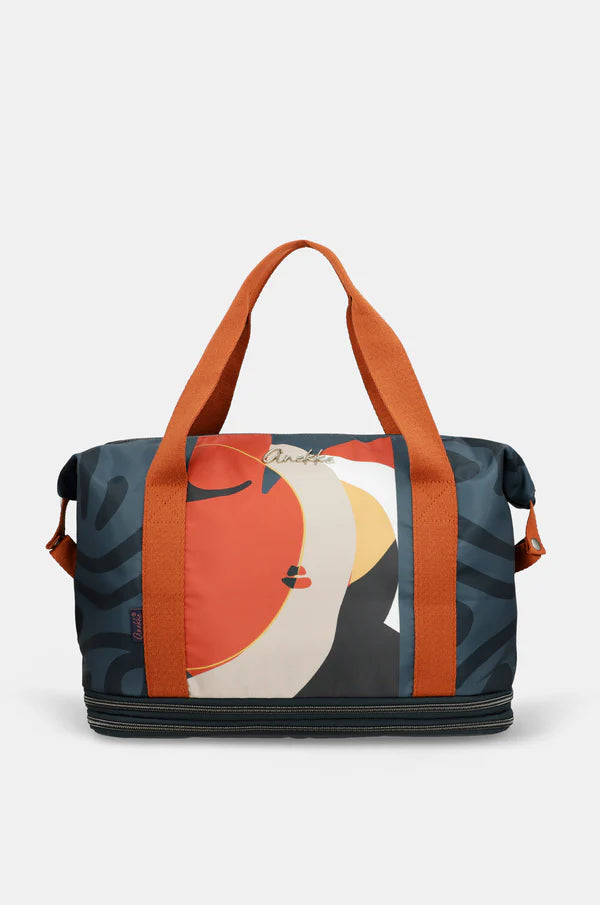 Borsa da viaggio Anekke capiente con doppio scomparto e chiusura con zip BLU TU | Giò Fashion