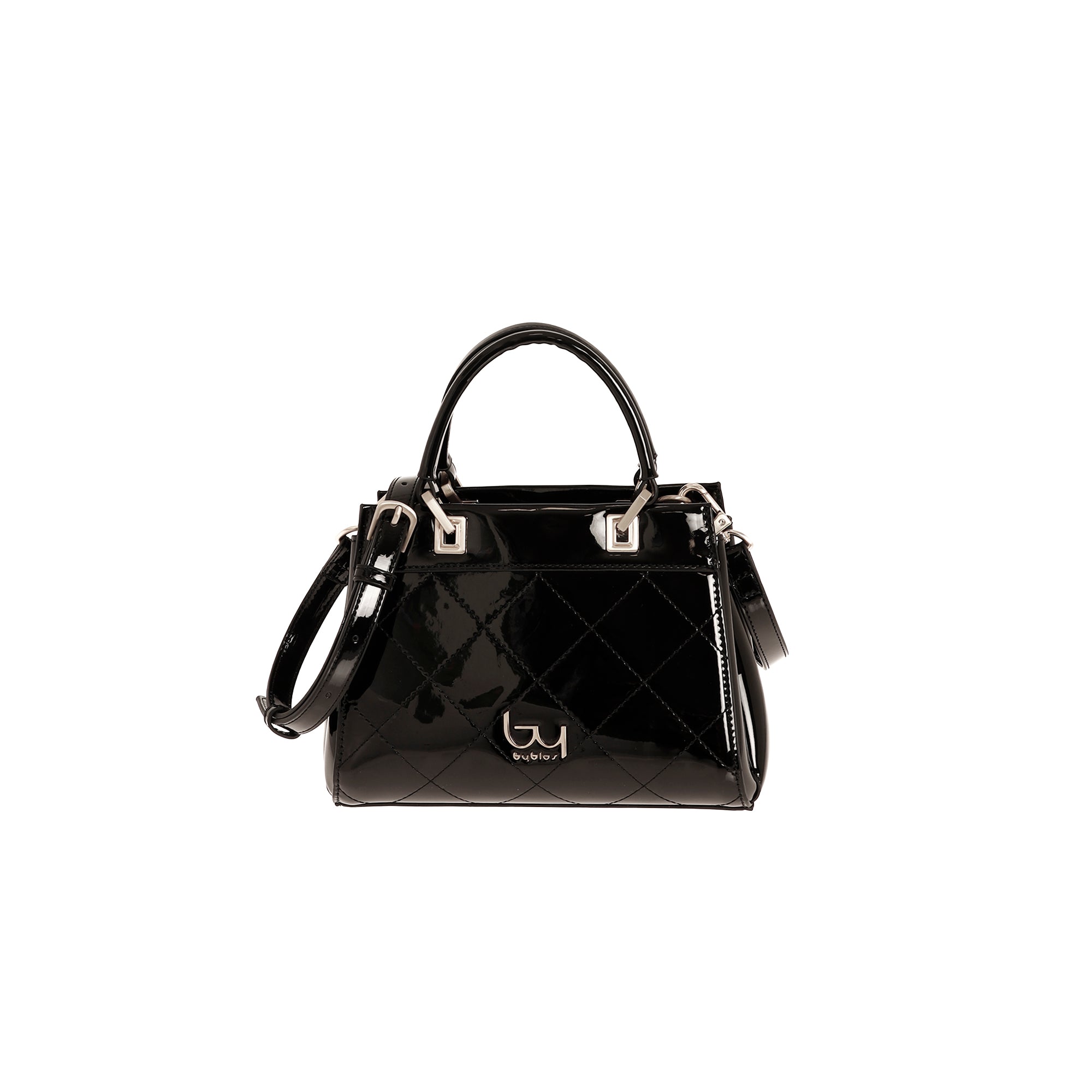 Borsa a mano Byblos donna vernice trapuntata con doppio manico e tracolla Nero TU | Giò Fashion
