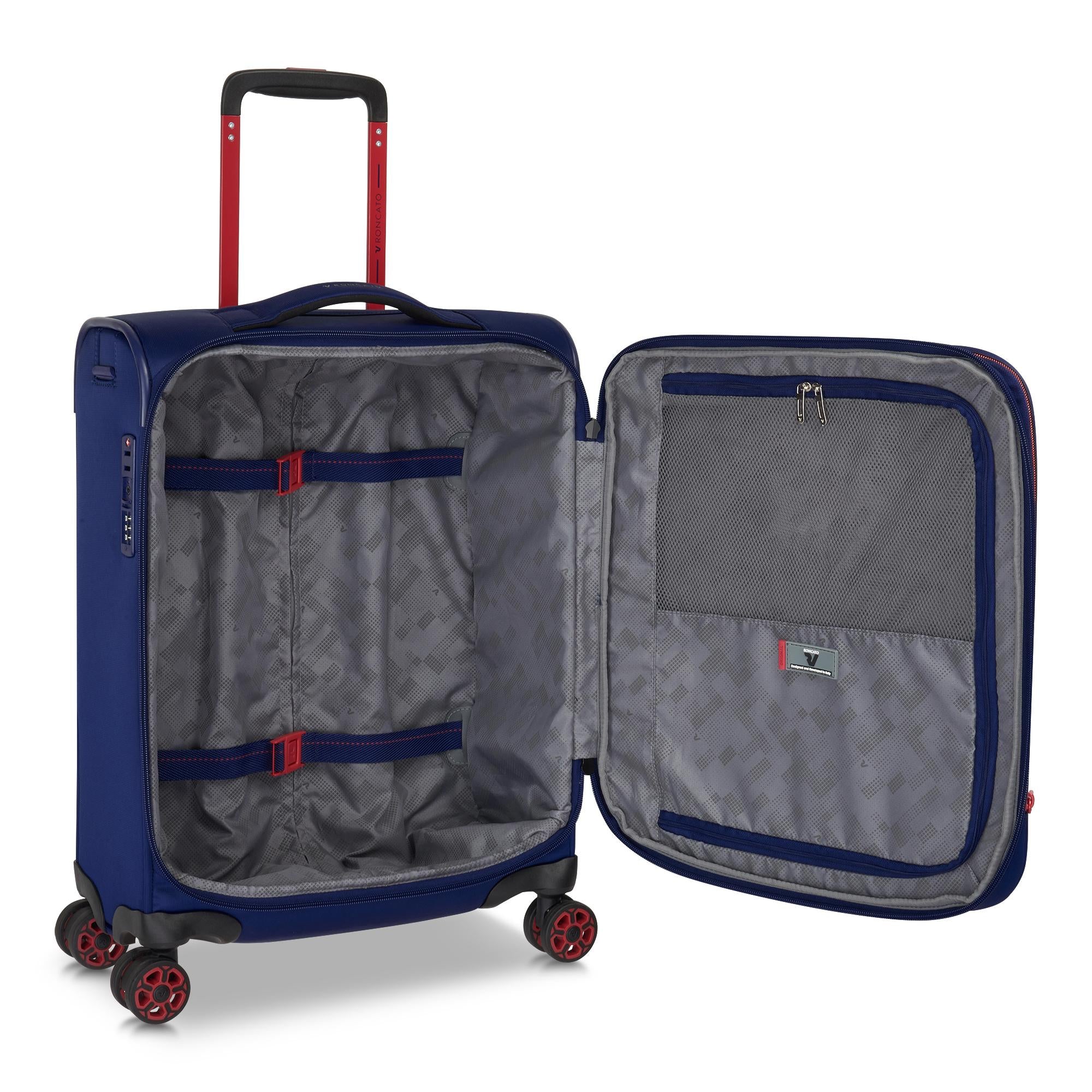 Trolley Cabina Roncato 55 cm con Quattro Ruote BLU SCURO TU | Giò Fashion