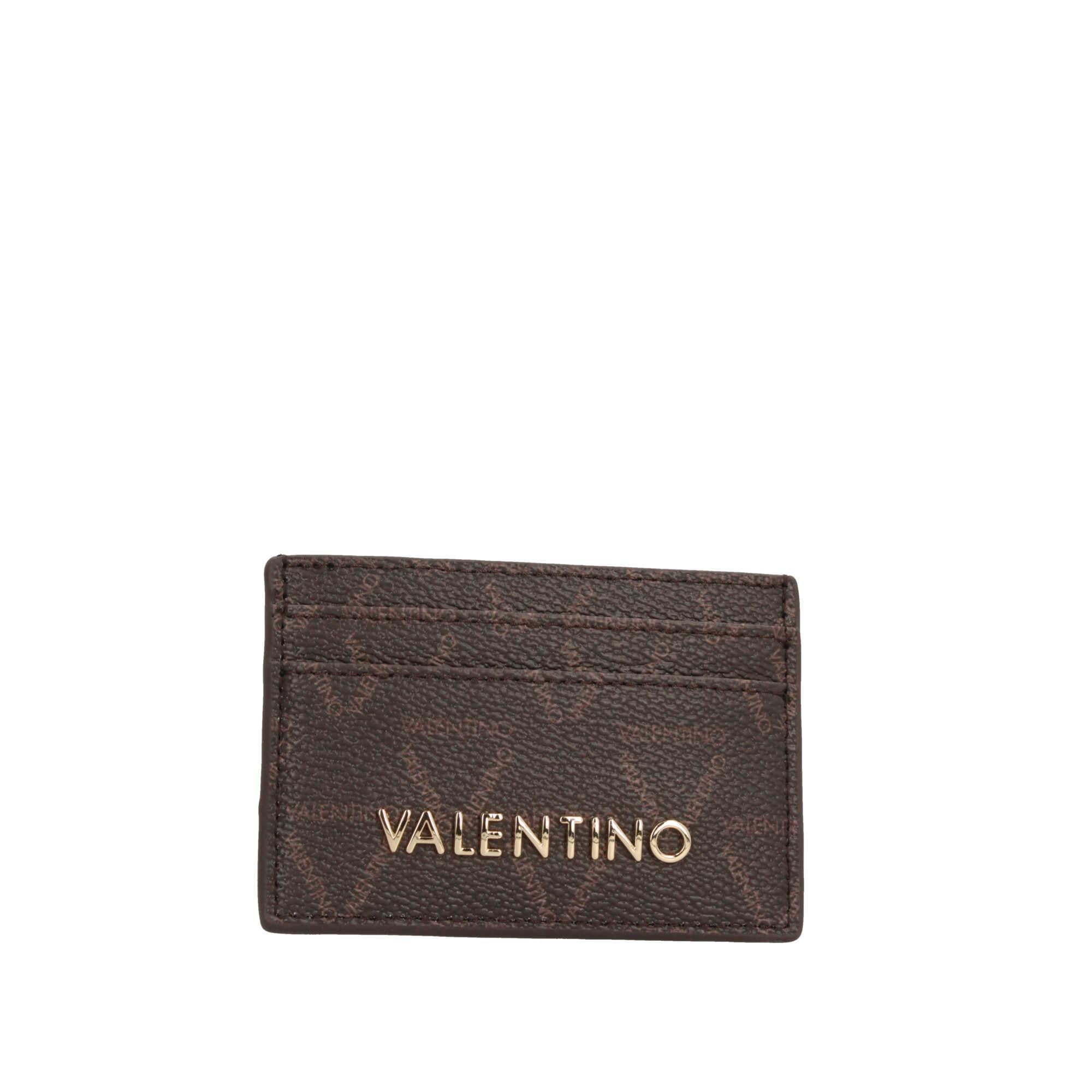 Valentino Porta Carte Lady Re compatto con logo frontale MORO/NERO TU | Giò Fashion