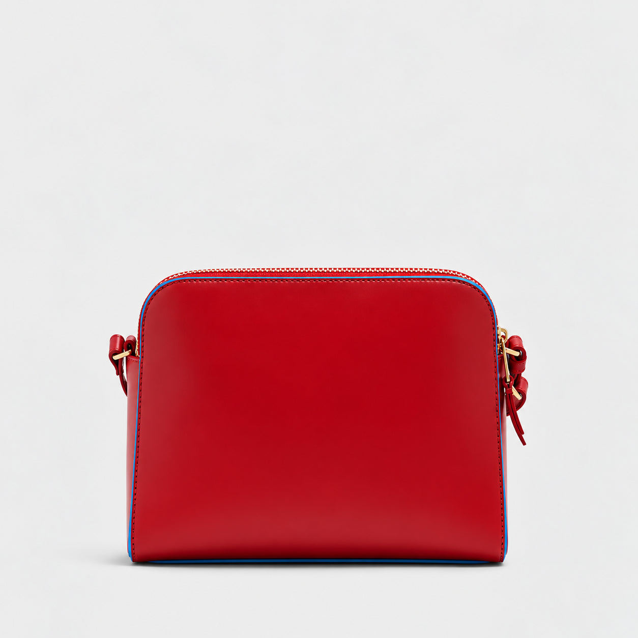 Borsa a Tracolla Donna in Pelle Blue Square a Tre Scomparti