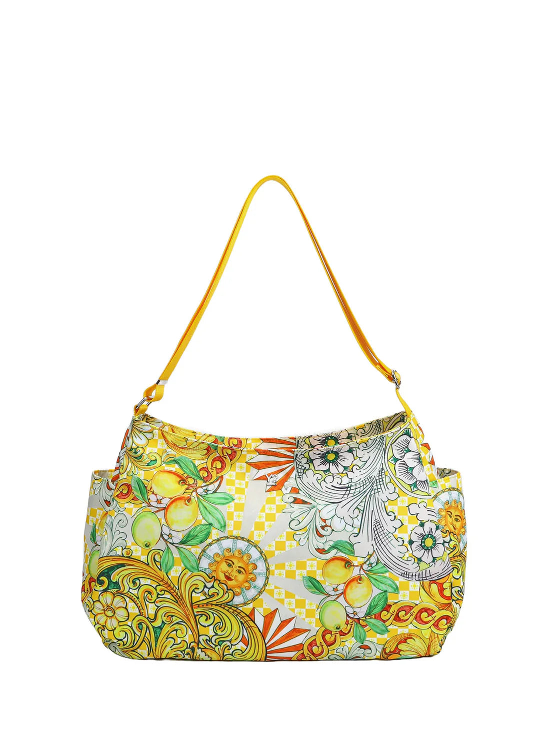 Borsa a spalla Y Not con stampa mediterranea decorativa Giallo TU | Giò Fashion