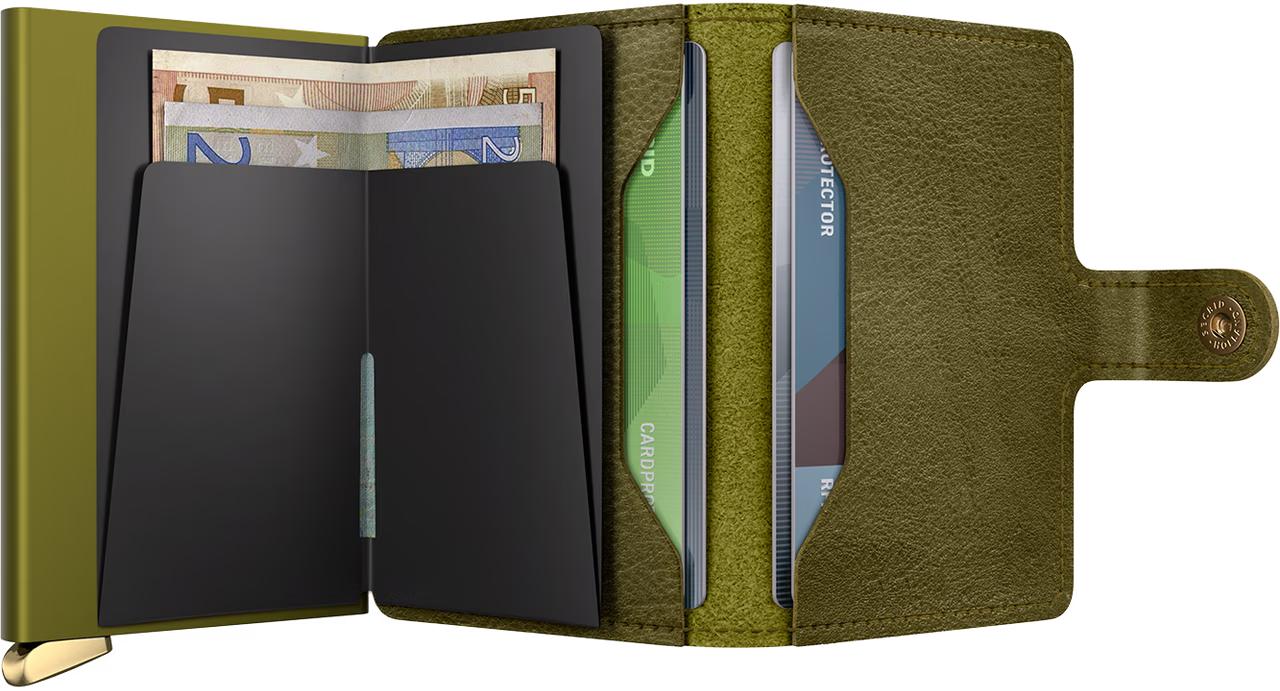 Secrid Miniwallet portafoglio in pelle compatto con protezione RFID Verde TU | Giò Fashion