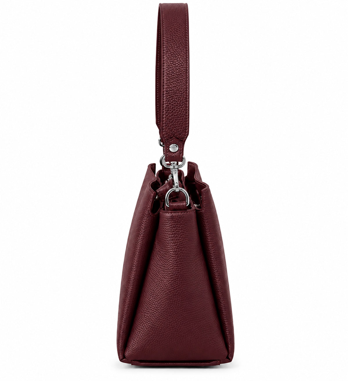 Borsa Donna a Spalla Elegante con Tracolla Removibile e Finitura Martellata