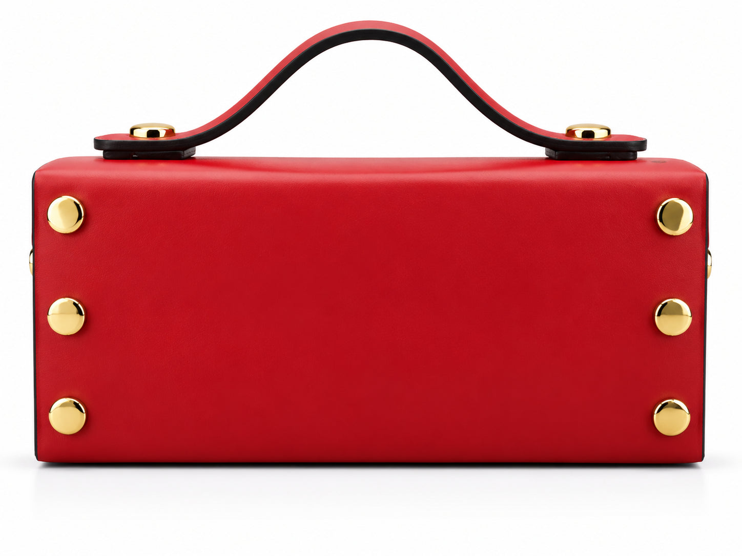 Borsa a Mano in Pelle con Dettagli Metallici