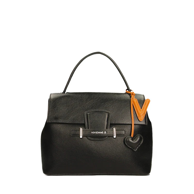 Borsa Vivienne D donna a mano con tracolla design elegante strutturato Nero TU | Giò Fashion