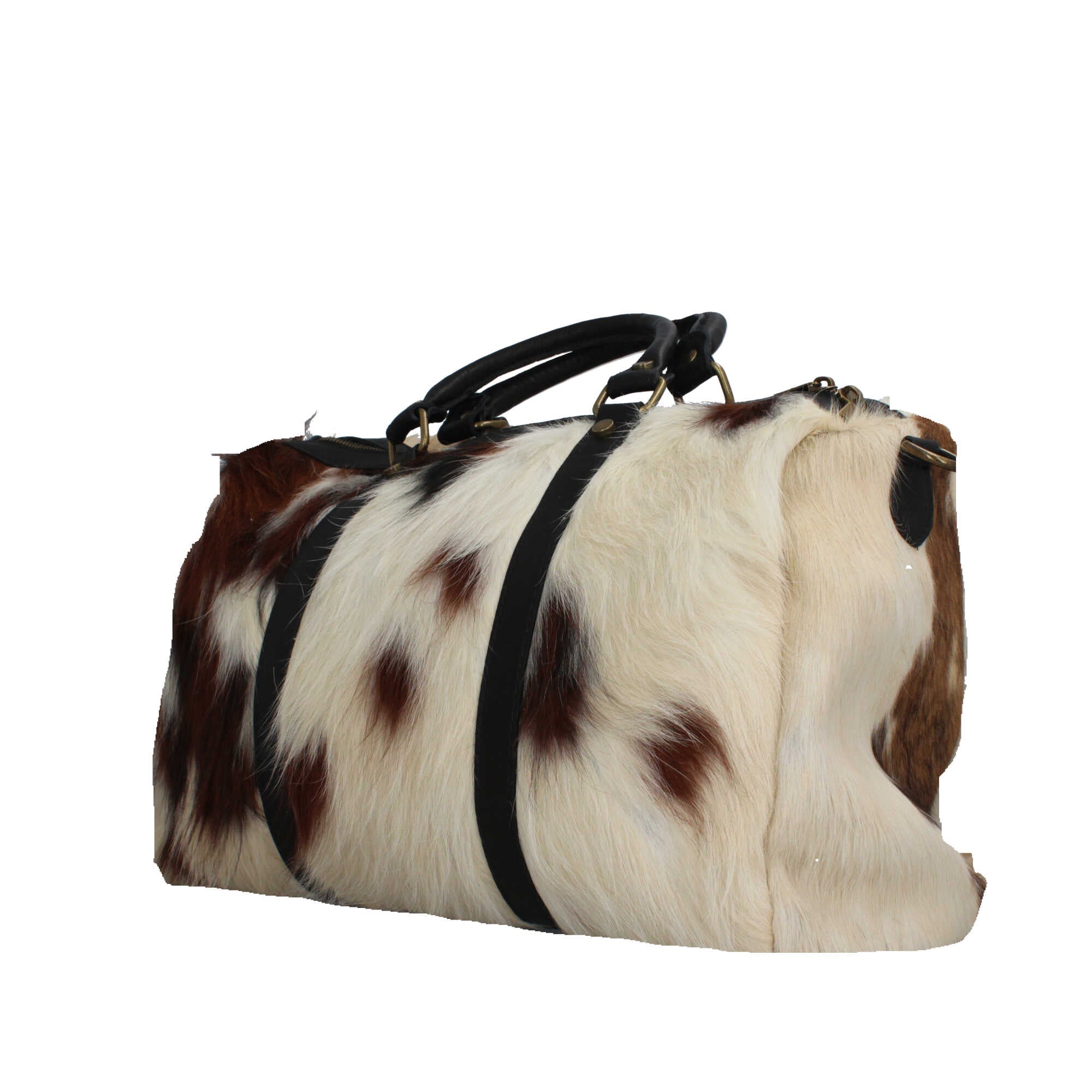 Borsa Made in Italy in pelle con pelo naturale Marrone TU | Giò Fashion