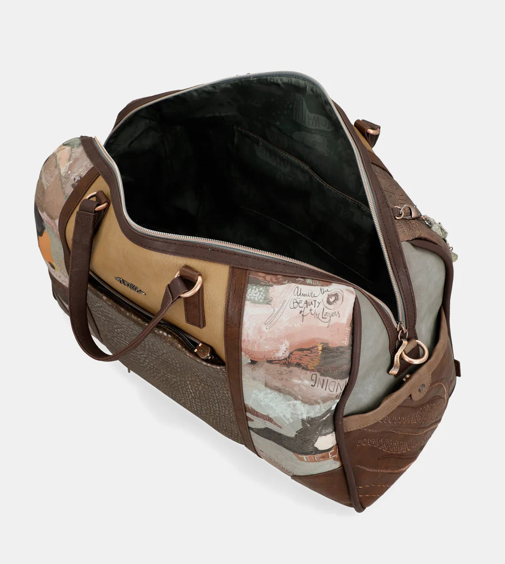 Borsa da Viaggio Anekke con Design Artistico MARRONE TU | Giò Fashion