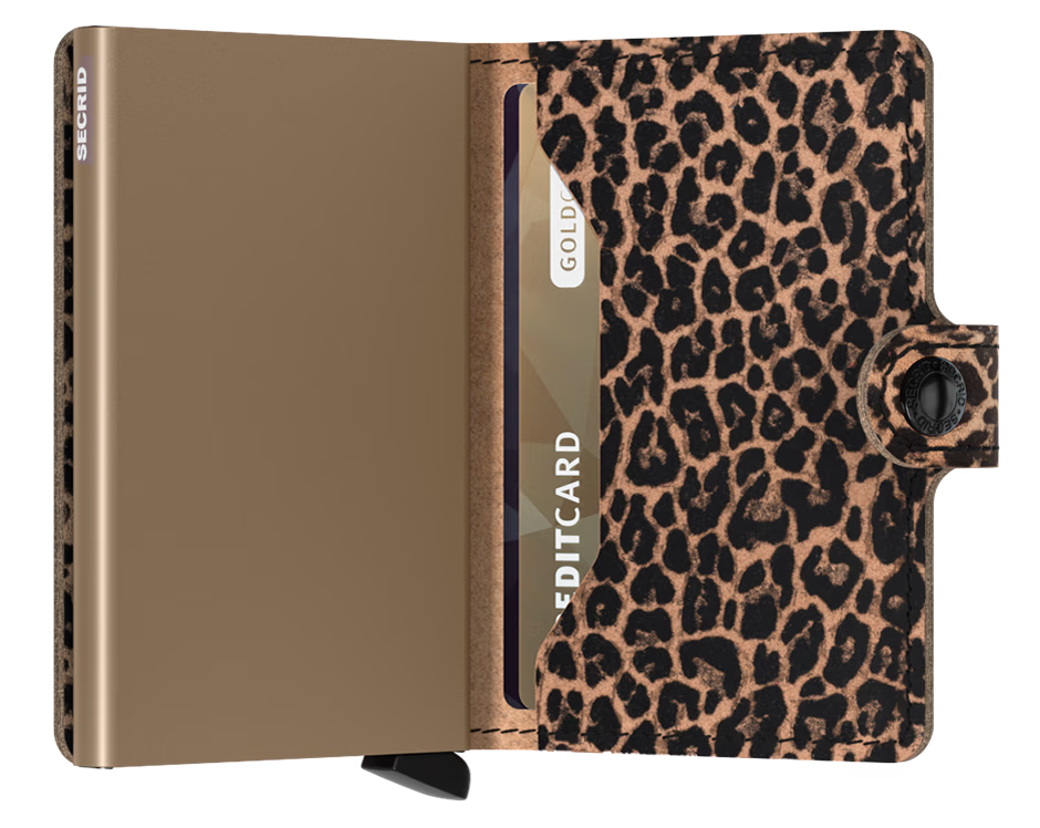 Portafoglio Secrid Miniwallet in pelle con protezione RFID e fantasia animalier
