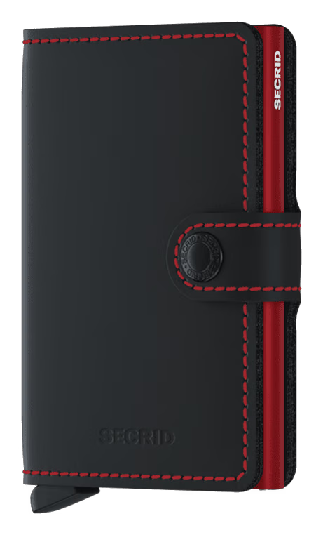 Portafoglio Secrid Miniwallet in pelle con protezione RFID e cuciture a contrasto