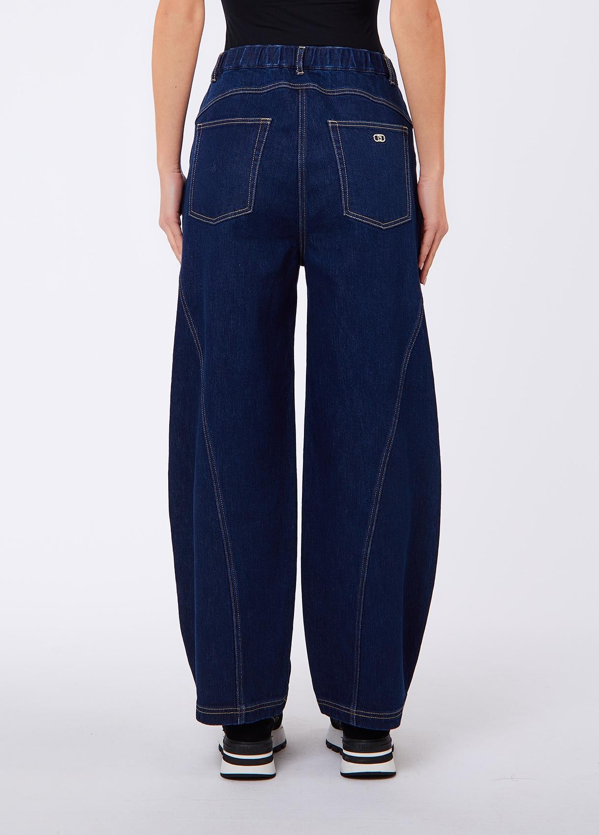 Liu Jo Jeans Donna a Gamba Larga con Strass
