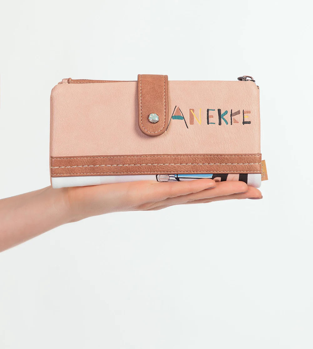 Portafoglio grande Anekke Sunrise Flexi con stampa mediterranea Bianco TU | Giò Fashion