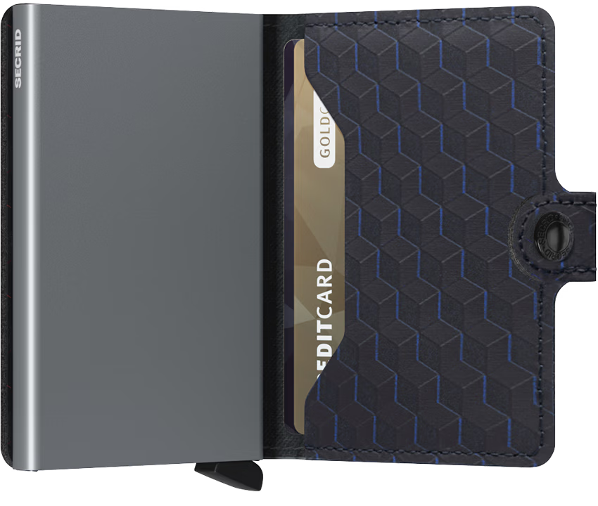 Portafoglio Secrid Miniwallet in pelle con protezione RFID e motivo geometrico