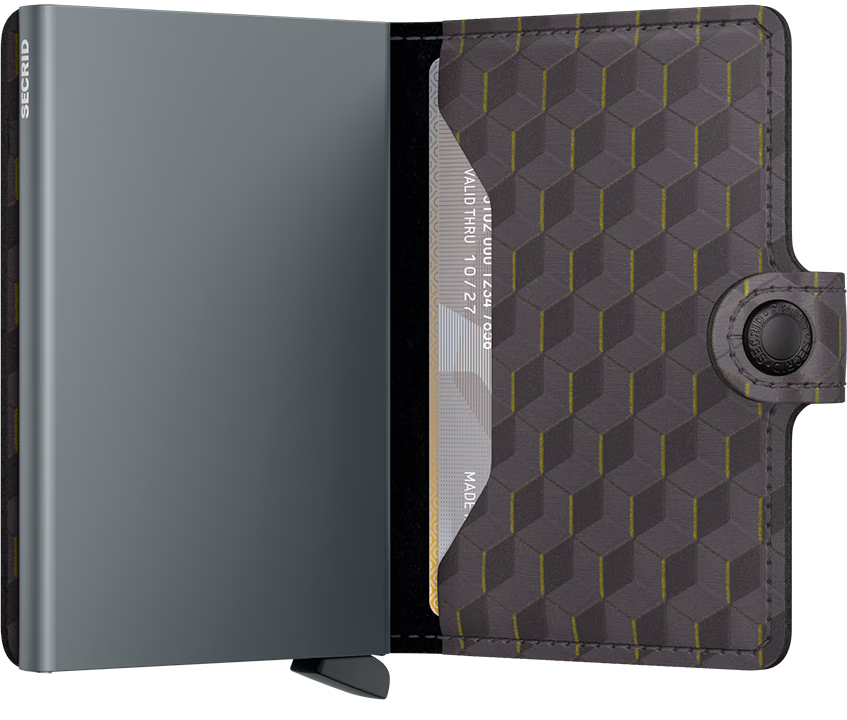 Portafoglio Secrid Miniwallet in pelle con protezione RFID e motivo geometrico