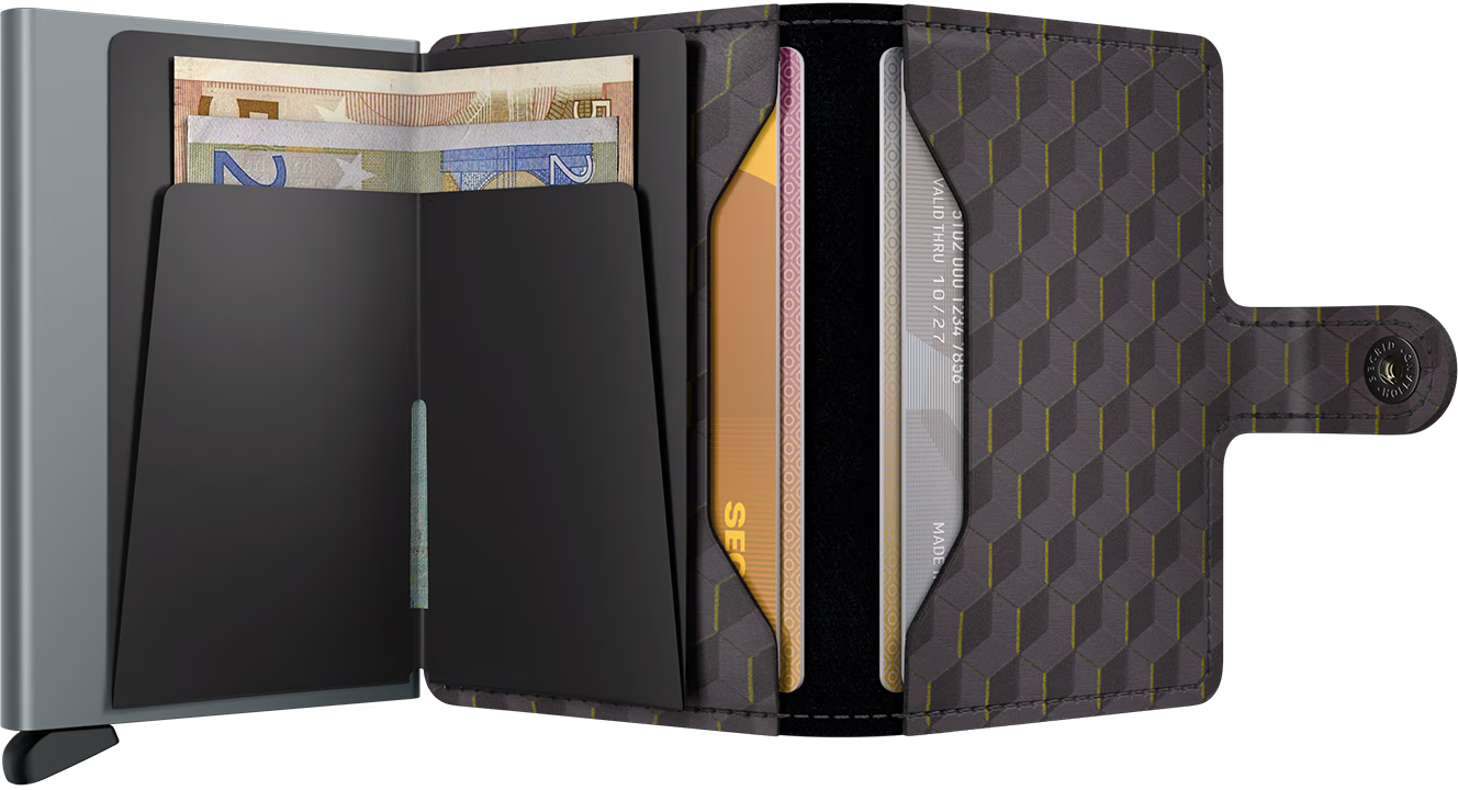 Portafoglio Secrid Miniwallet in pelle con protezione RFID e motivo geometrico