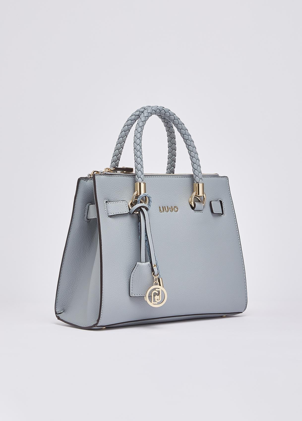 Borsa a mano Liu Jo elegante con manici intrecciati e charm logato Cloud TU | Giò Fashion