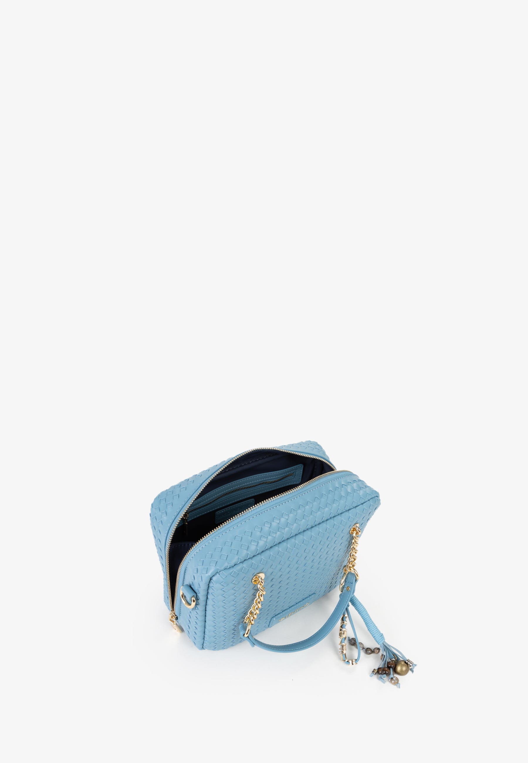 Borsa bauletto donna Mario Valentino intrecciata con tracolla regolabile e dettagli gioiello AVION TU | Giò Fashion