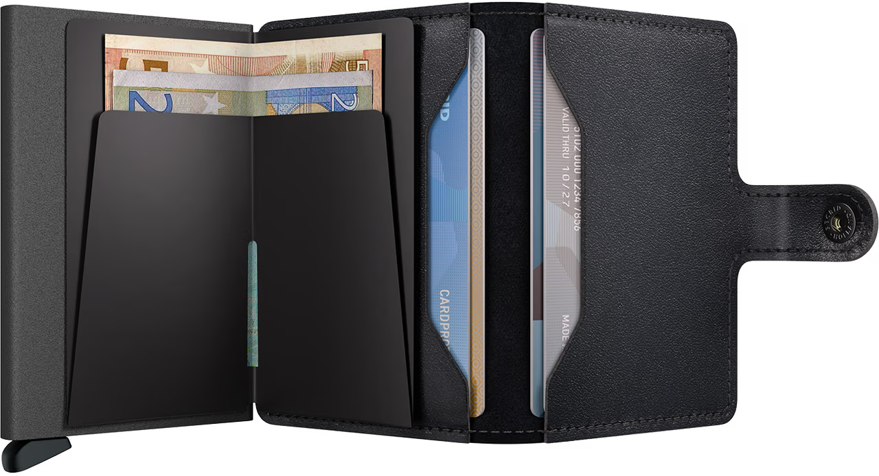 Portafoglio Secrid Miniwallet in pelle con protezione RFID e chiusura sicura NERO TU | Giò Fashion