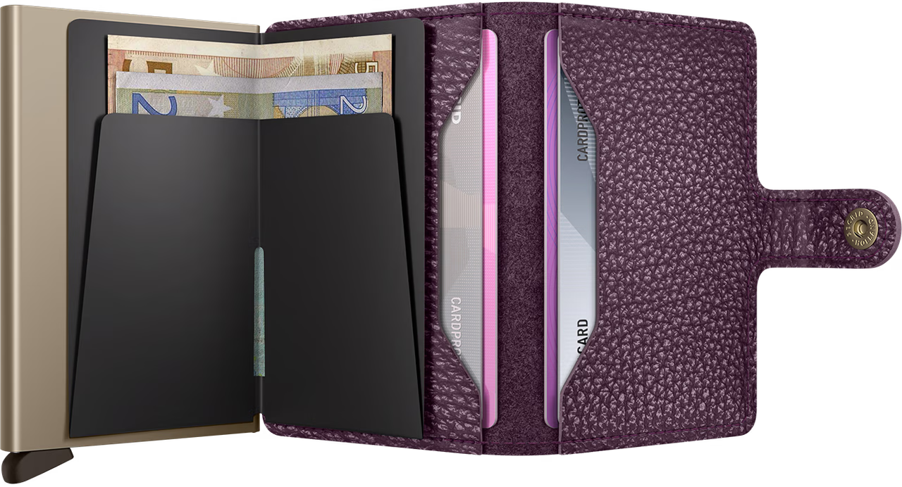Secrid Miniwallet portafoglio compatto in pelle con protezione RFID Viola TU | Giò Fashion