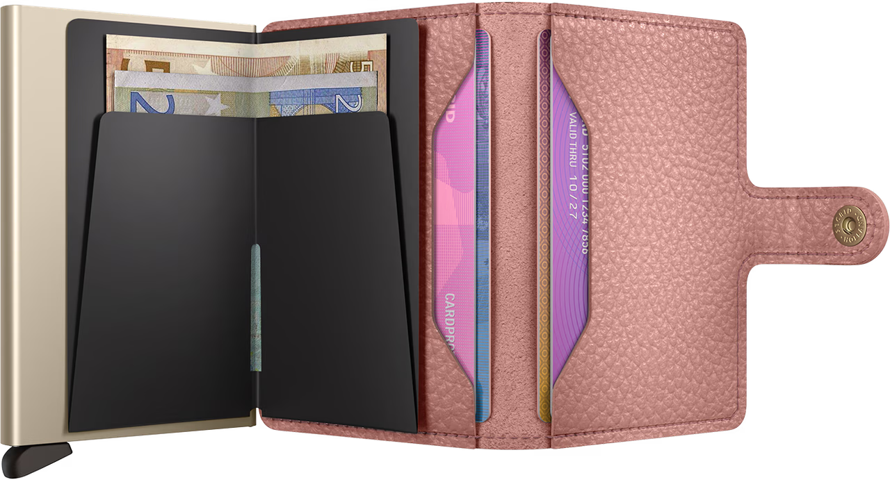 Secrid Miniwallet portafoglio compatto in pelle con protezione RFID Rosa TU | Giò Fashion
