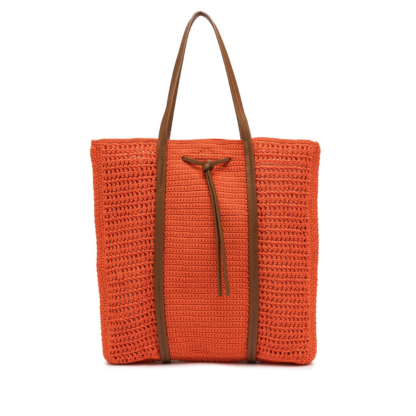 Shopping bag Gianni Chiarini in tessuto uncinetto con design raffinato Arancione TU | Giò Fashion