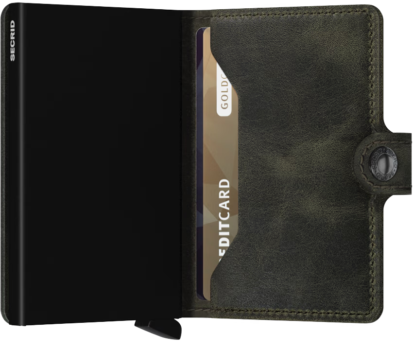 Portafoglio Secrid Miniwallet in pelle con blocco RFID e finitura lucida