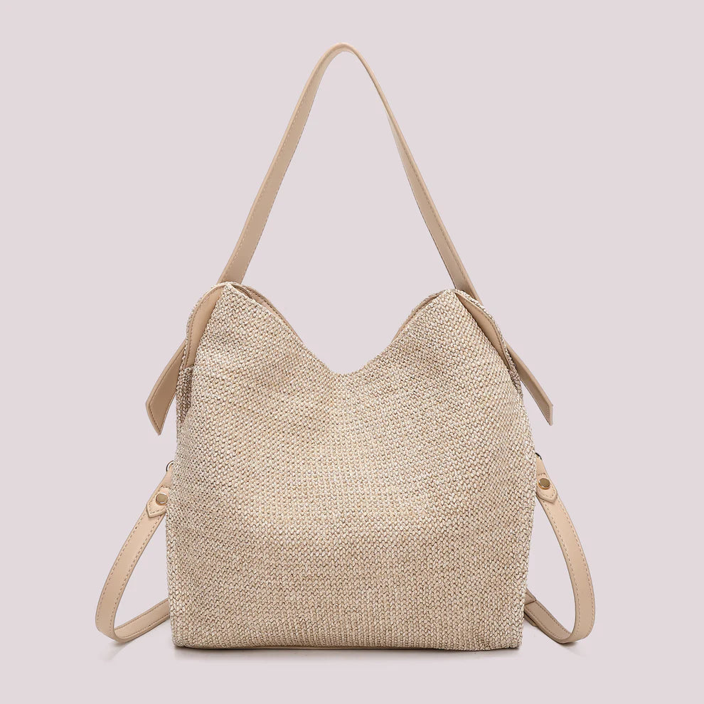 Borsa Hobo Mimi Mua Paglia Beige TU | Giò Fashion