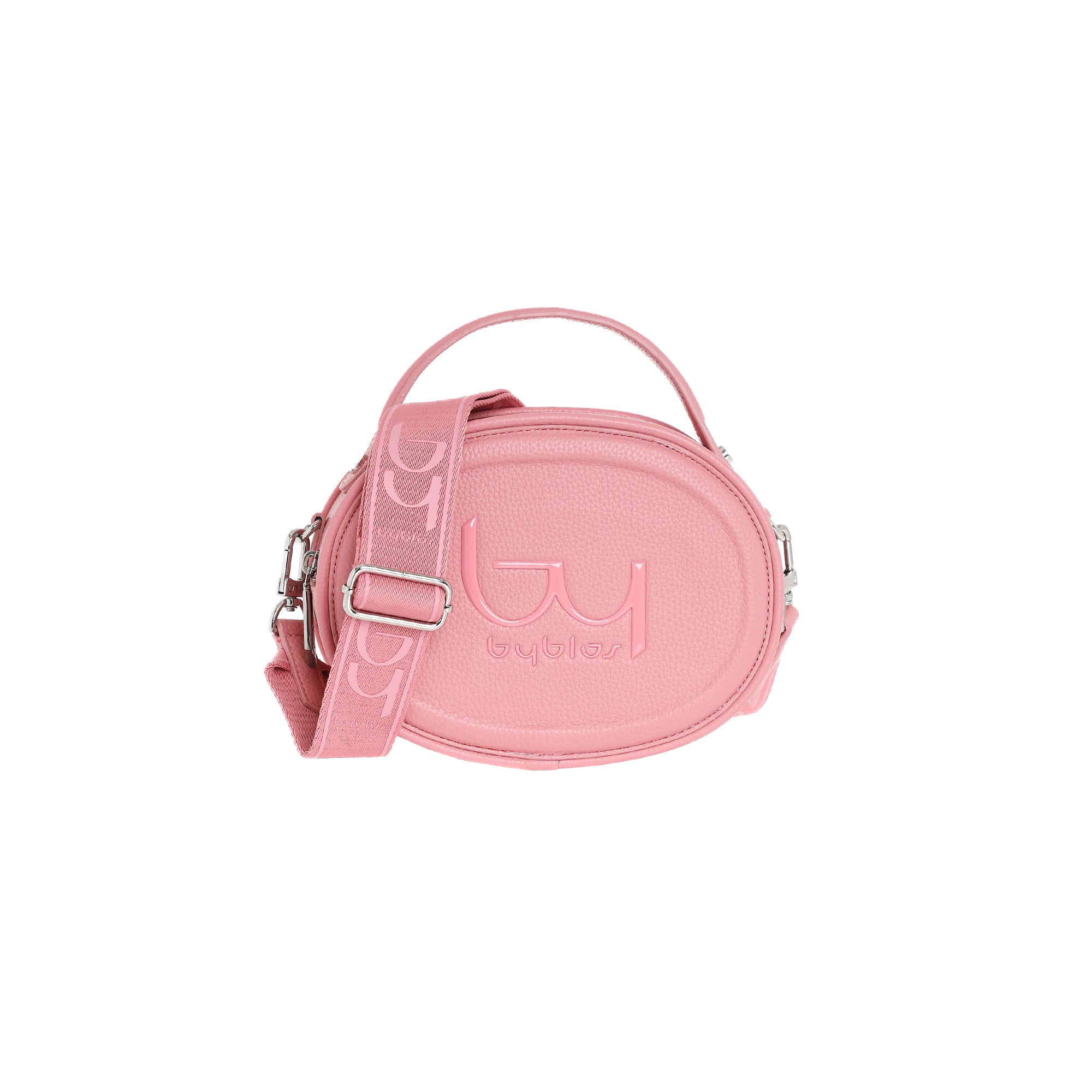 Borsa tracolla Byblos donna rotonda con logo frontale e tracolla regolabile Rosa TU | Giò Fashion