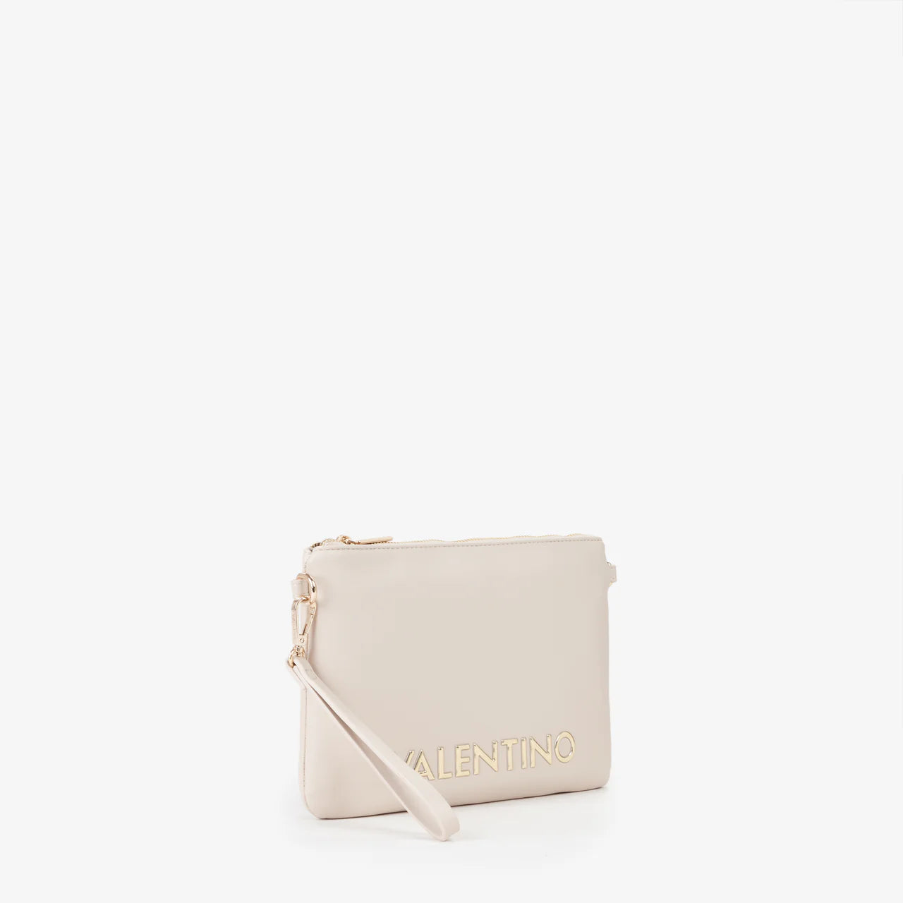 Valentino pochette donna elegante con tracolla e logo frontale Avorio TU | Giò Fashion