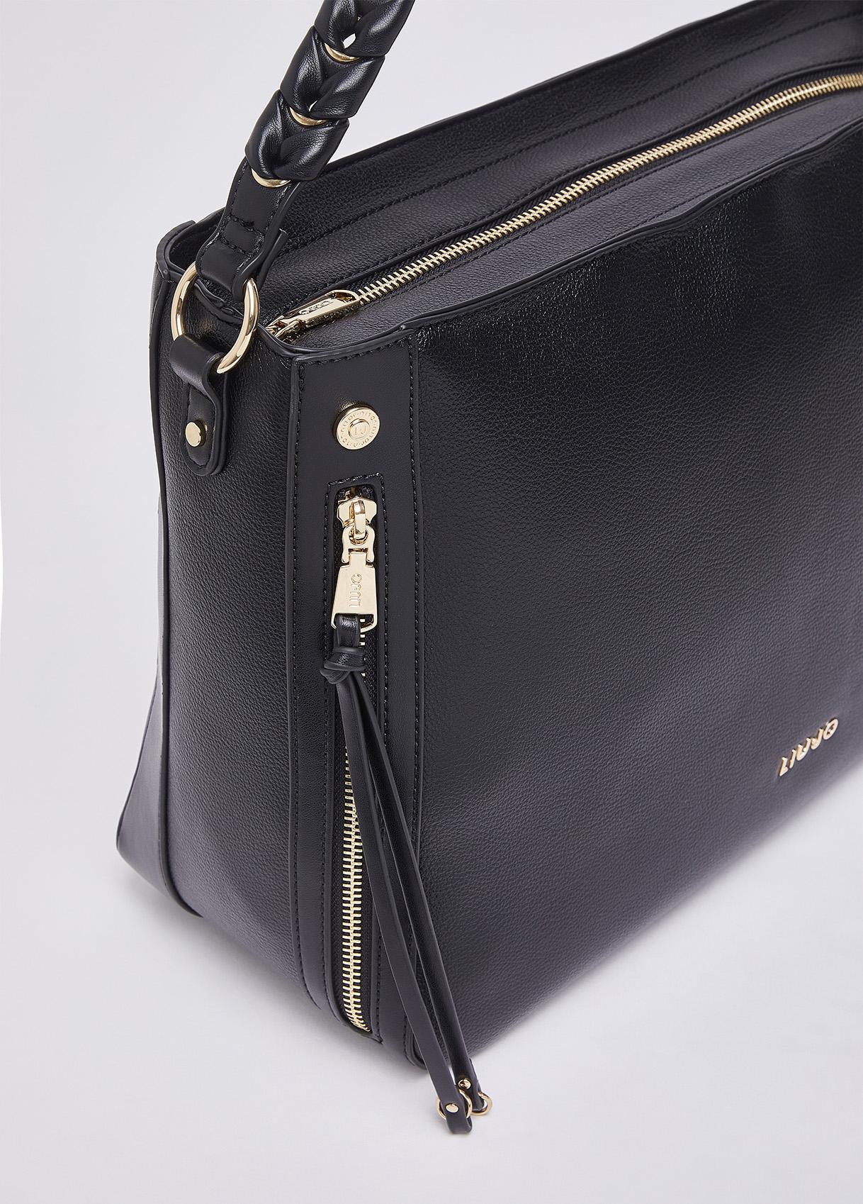Borsa a spalla Liu Jo elegante con design minimal e dettagli metallici Nero TU | Giò Fashion