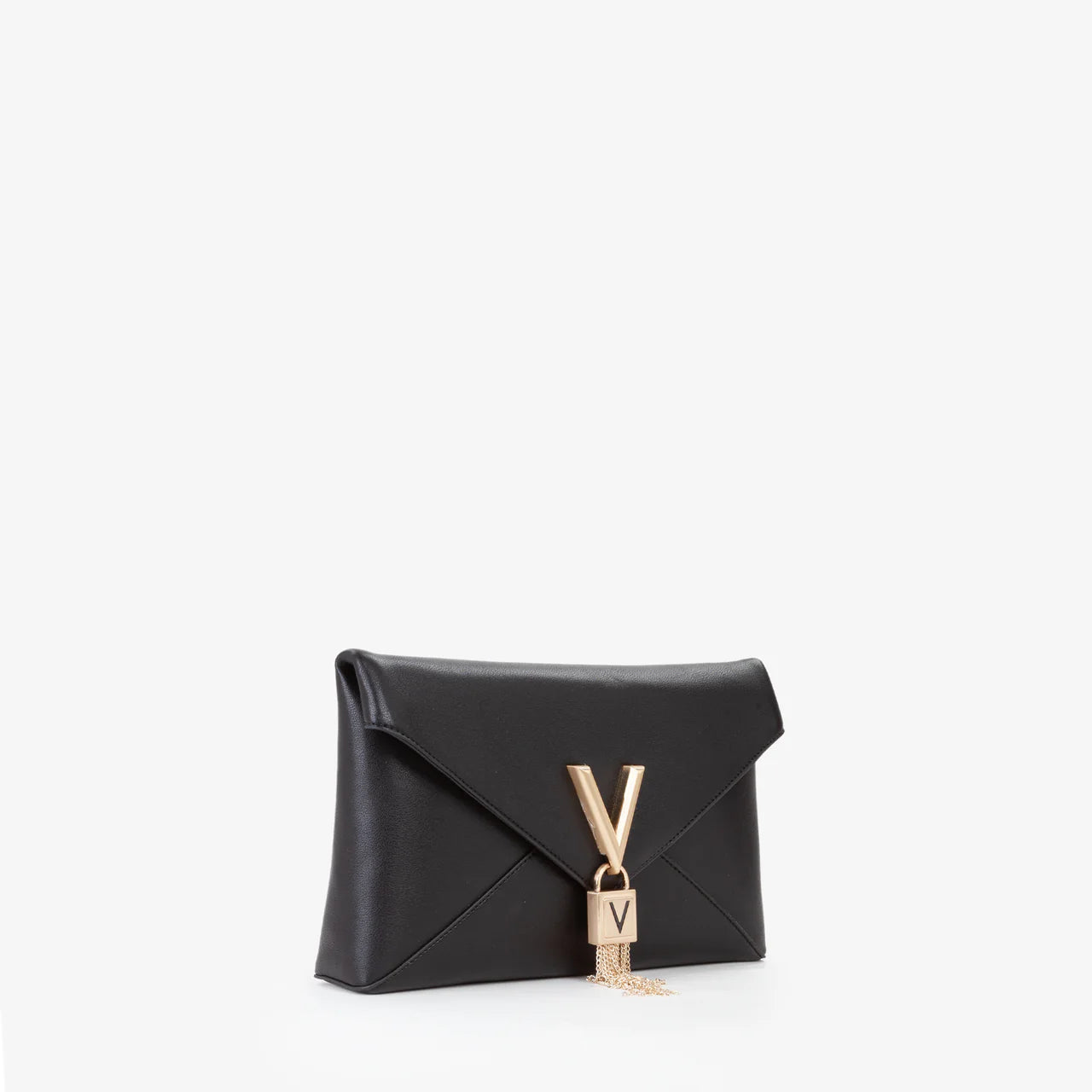 Valentino clutch donna elegante con dettaglio V e patta Nero TU | Giò Fashion