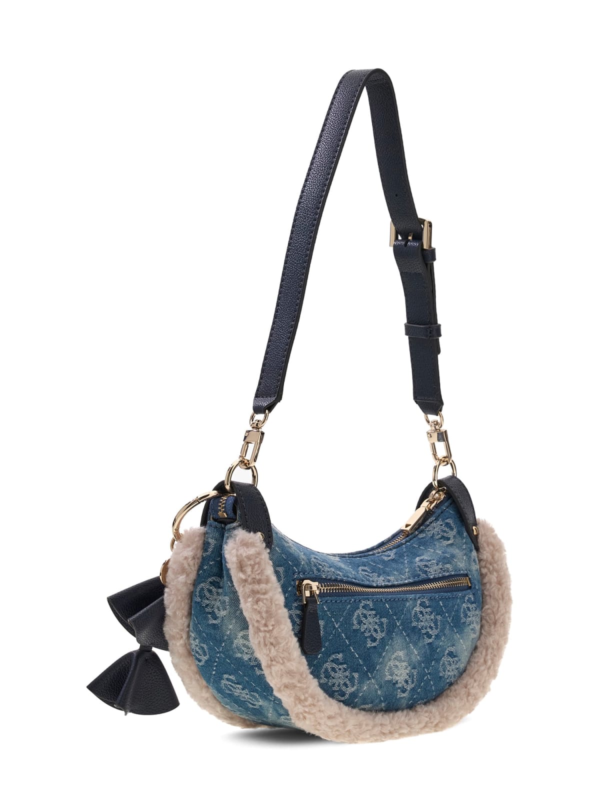 Borsa a Spalla Guess con Charm Decorativi e Chiusura Zip