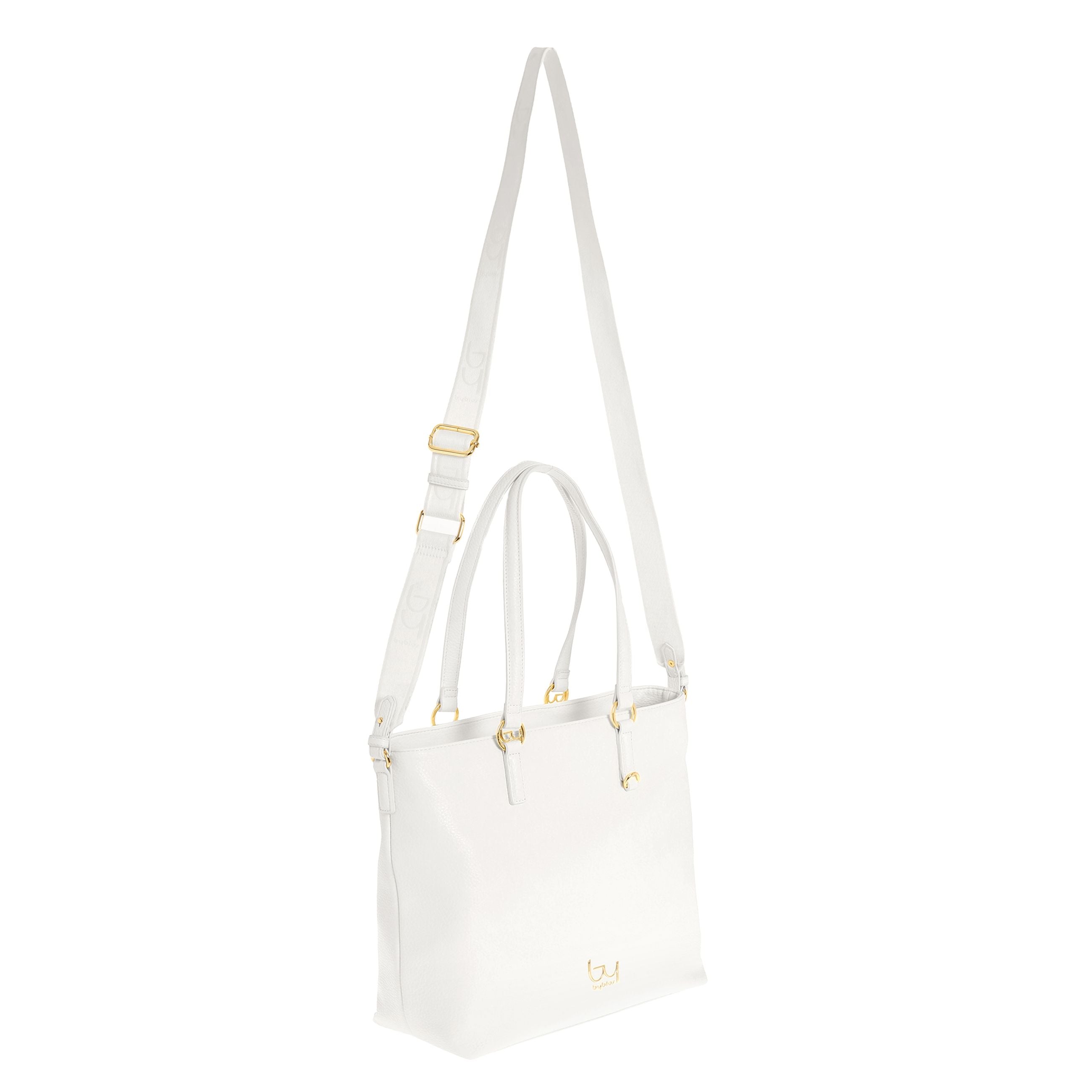 Borsa shopping Byblos donna in ecopelle con doppio manico e tracolla regolabile Bianco TU | Giò Fashion