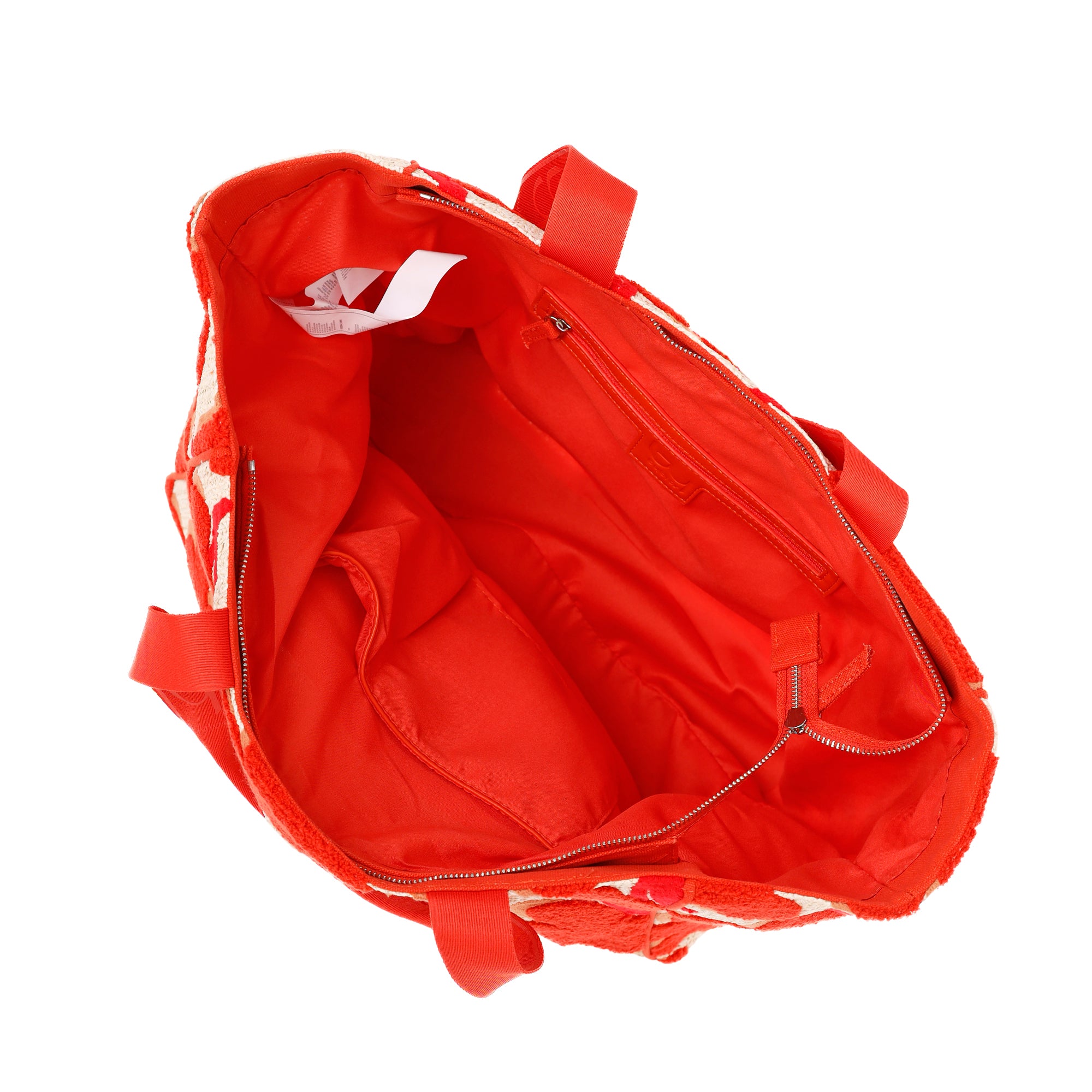 Borsa shopping Byblos donna in tessuto con fantasia floreale e manici a spalla Arancione TU | Giò Fashion