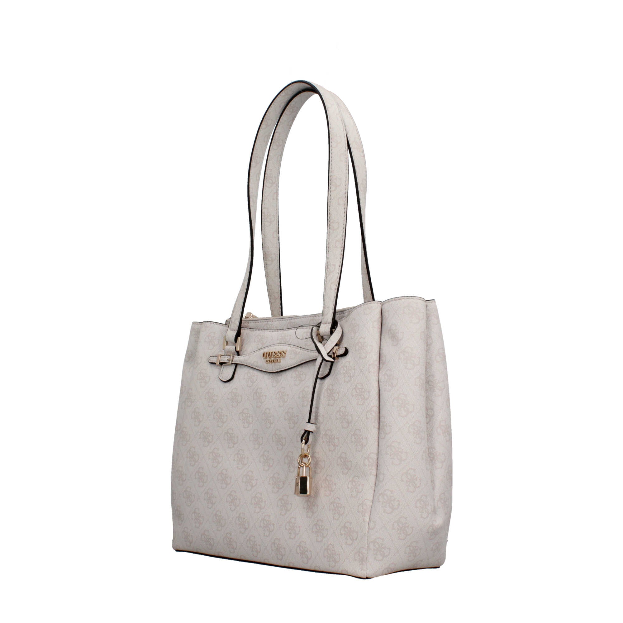 Borsa shopping Guess logata BIANCO LOG TU | Giò Fashion
